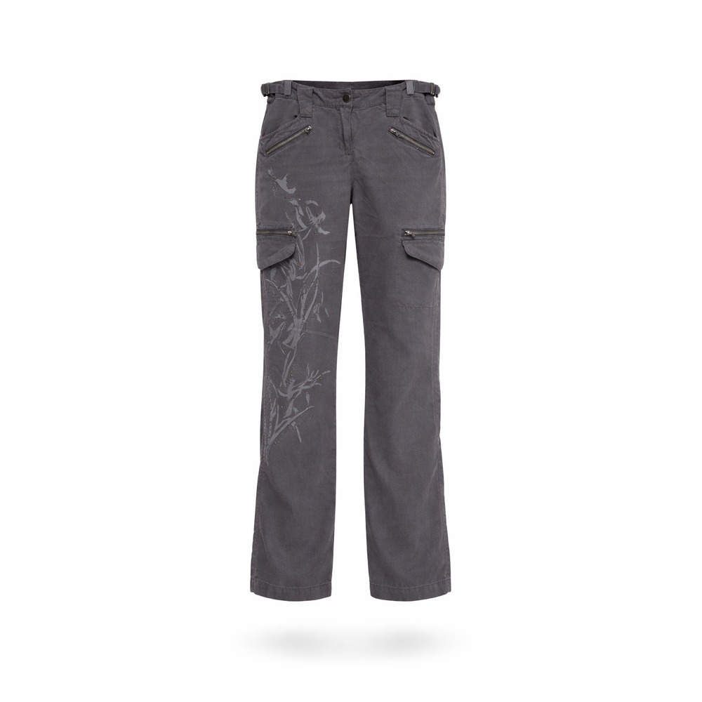 Da-Nang Cargo Surplus Pants Womens S Gray Embroidered Studded Utility Y2K Grunge